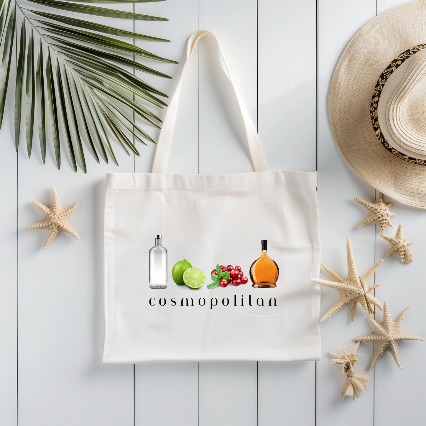 Cosmopolitan Cocktail Tote Bag, Perfect for Parties, Bar Accessory, Beach Bag, Gift for Friends, Cocktail Lover Gift, 90s, Nineties