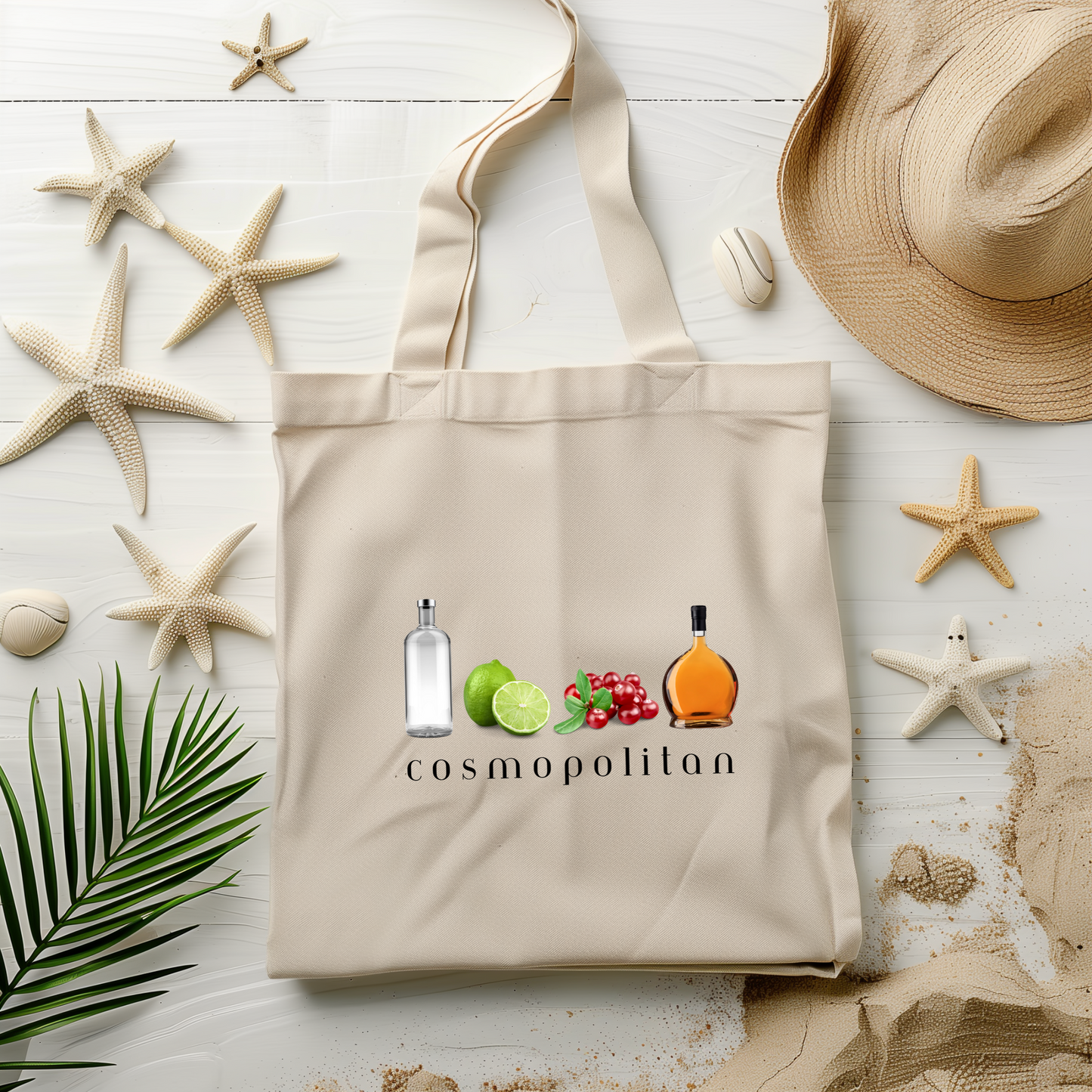 Cosmopolitan Cocktail Tote Bag, Perfect for Parties, Bar Accessory, Beach Bag, Gift for Friends, Cocktail Lover Gift, 90s, Nineties