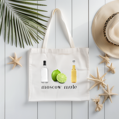 Moscow Mule Tote Bag for Cocktail Lovers, Perfect for Parties, Beach Days, Gift for Bartenders, Fun, Stylish, Practical, 90s, Nineties