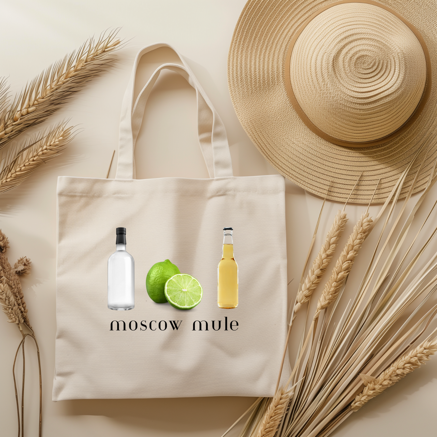 Moscow Mule Tote Bag for Cocktail Lovers, Perfect for Parties, Beach Days, Gift for Bartenders, Fun, Stylish, Practical, 90s, Nineties