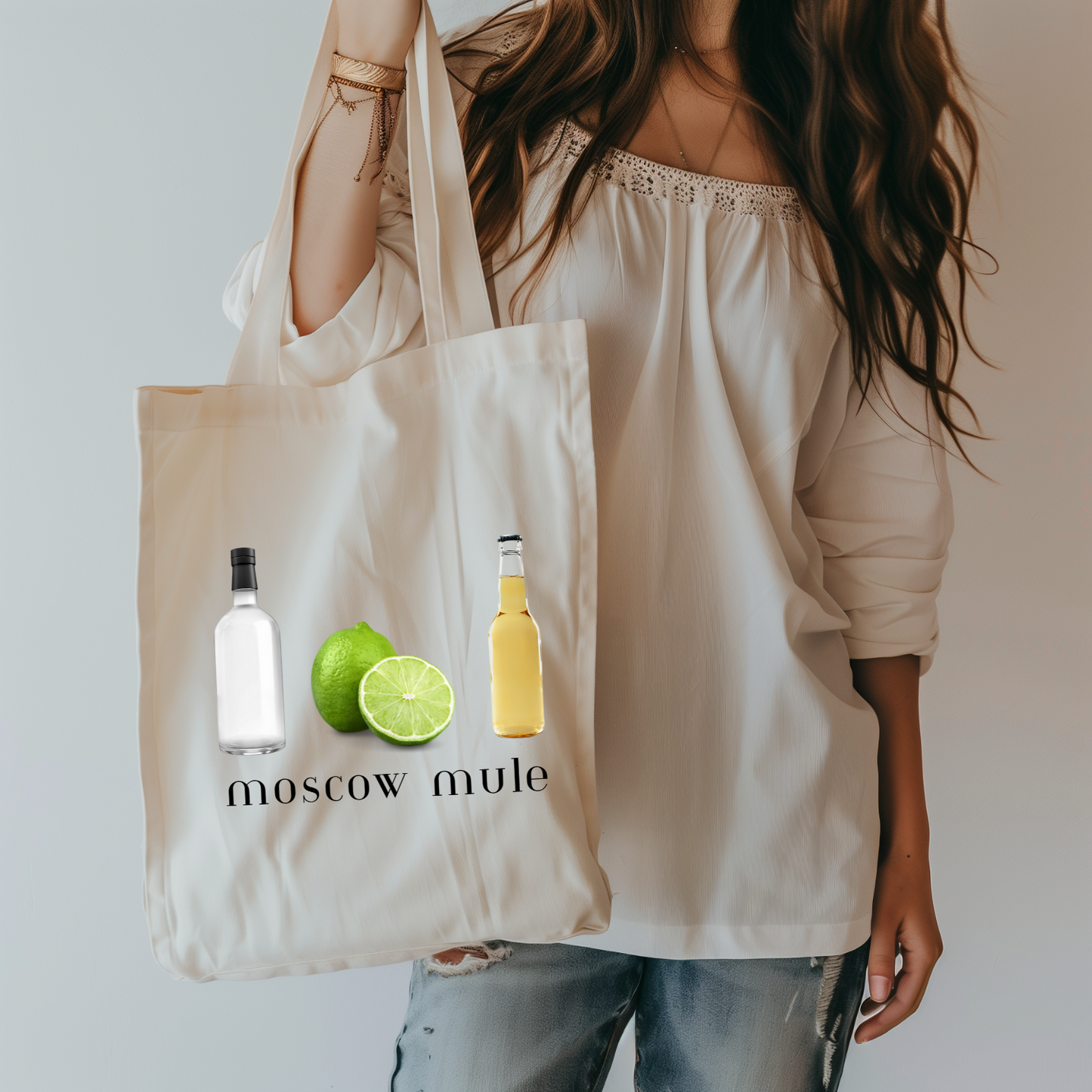 Moscow Mule Tote Bag for Cocktail Lovers, Perfect for Parties, Beach Days, Gift for Bartenders, Fun, Stylish, Practical, 90s, Nineties
