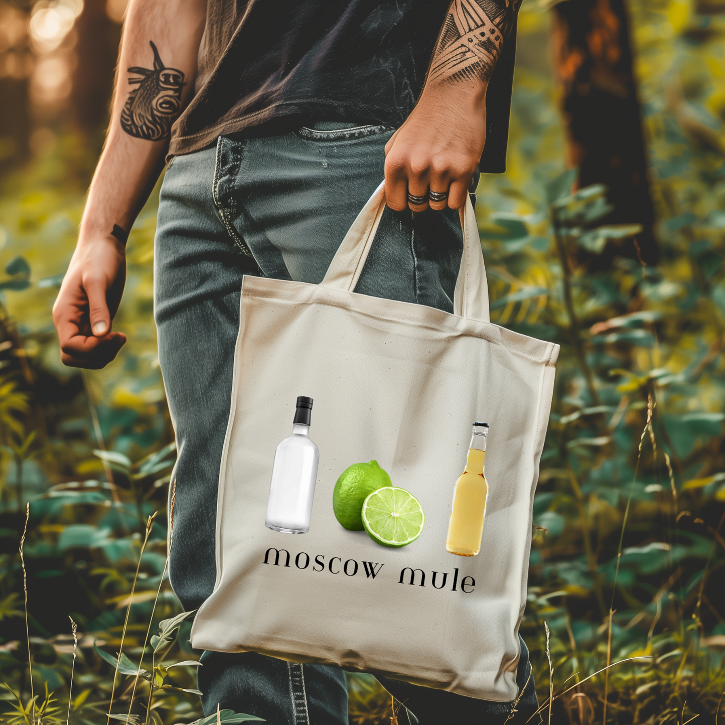 Moscow Mule Tote Bag for Cocktail Lovers, Perfect for Parties, Beach Days, Gift for Bartenders, Fun, Stylish, Practical, 90s, Nineties