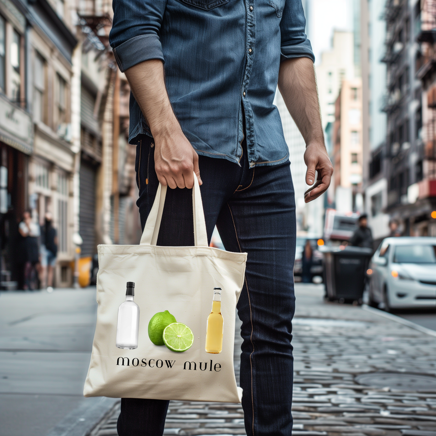 Moscow Mule Tote Bag for Cocktail Lovers, Perfect for Parties, Beach Days, Gift for Bartenders, Fun, Stylish, Practical, 90s, Nineties