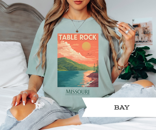 Vintage Table Rock Lake T-shirt, Perfect for locals and tourists, Outdoor Lovers, Lake Lovers, Nature Lovers on Comfort Colors 1717, Unisex