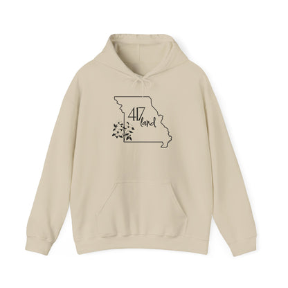 Missouri 417 Land Hoodie — Floral State Outline Sweatshirt