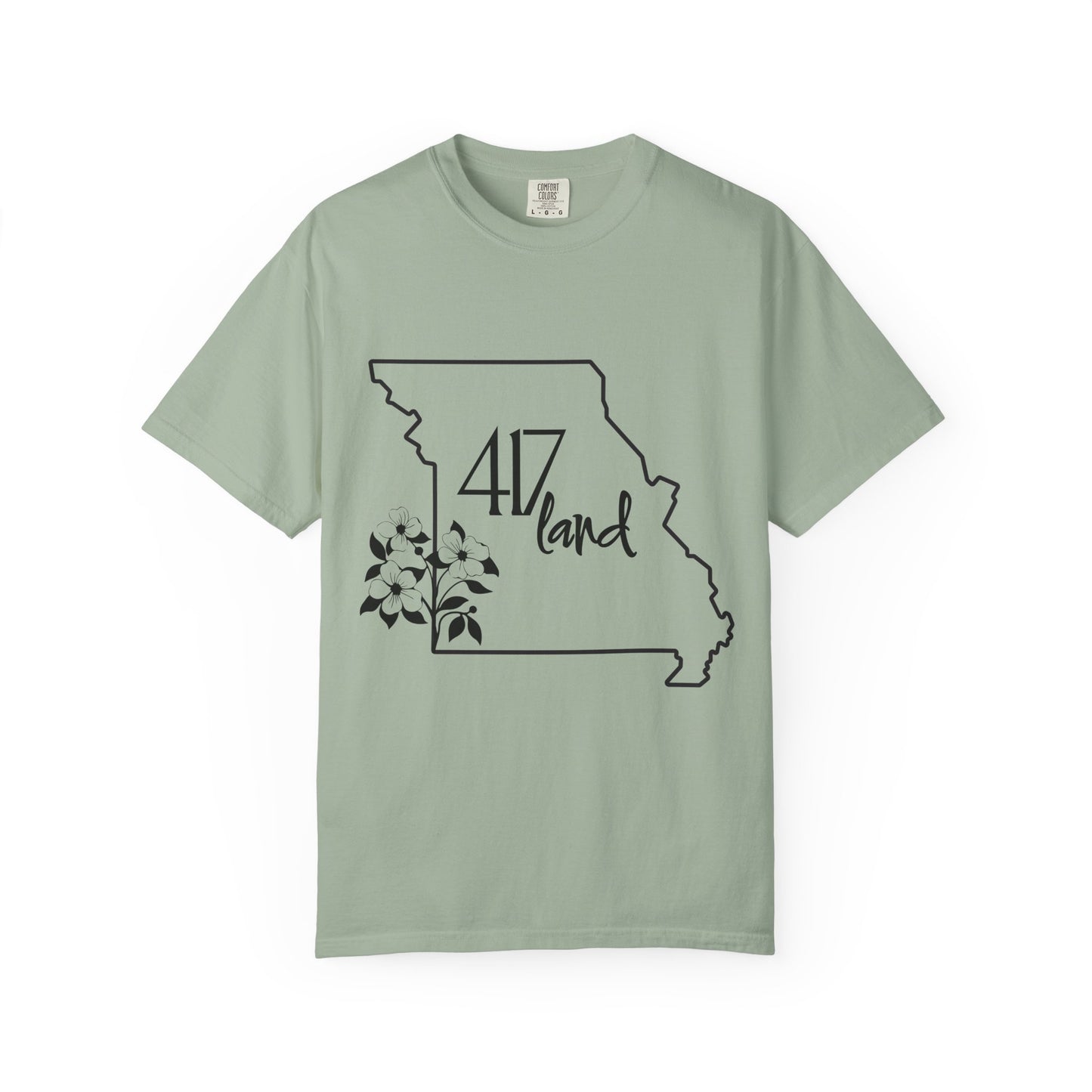 Missouri 417 Land T-Shirt — State Outline Floral Graphic Tee