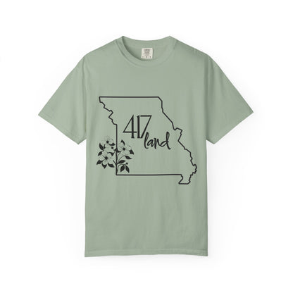 Missouri 417 Land T-Shirt — State Outline Floral Graphic Tee