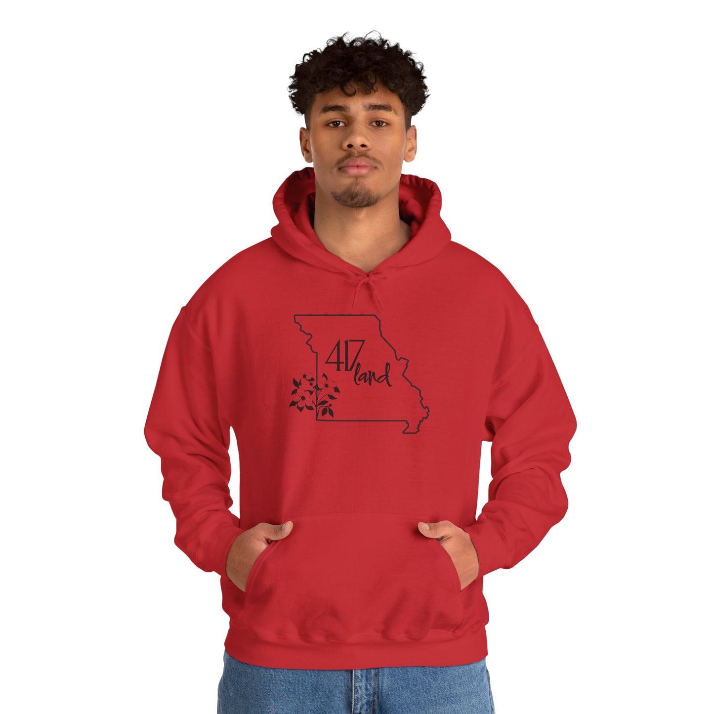 Missouri 417 Land Hoodie — Floral State Outline Sweatshirt