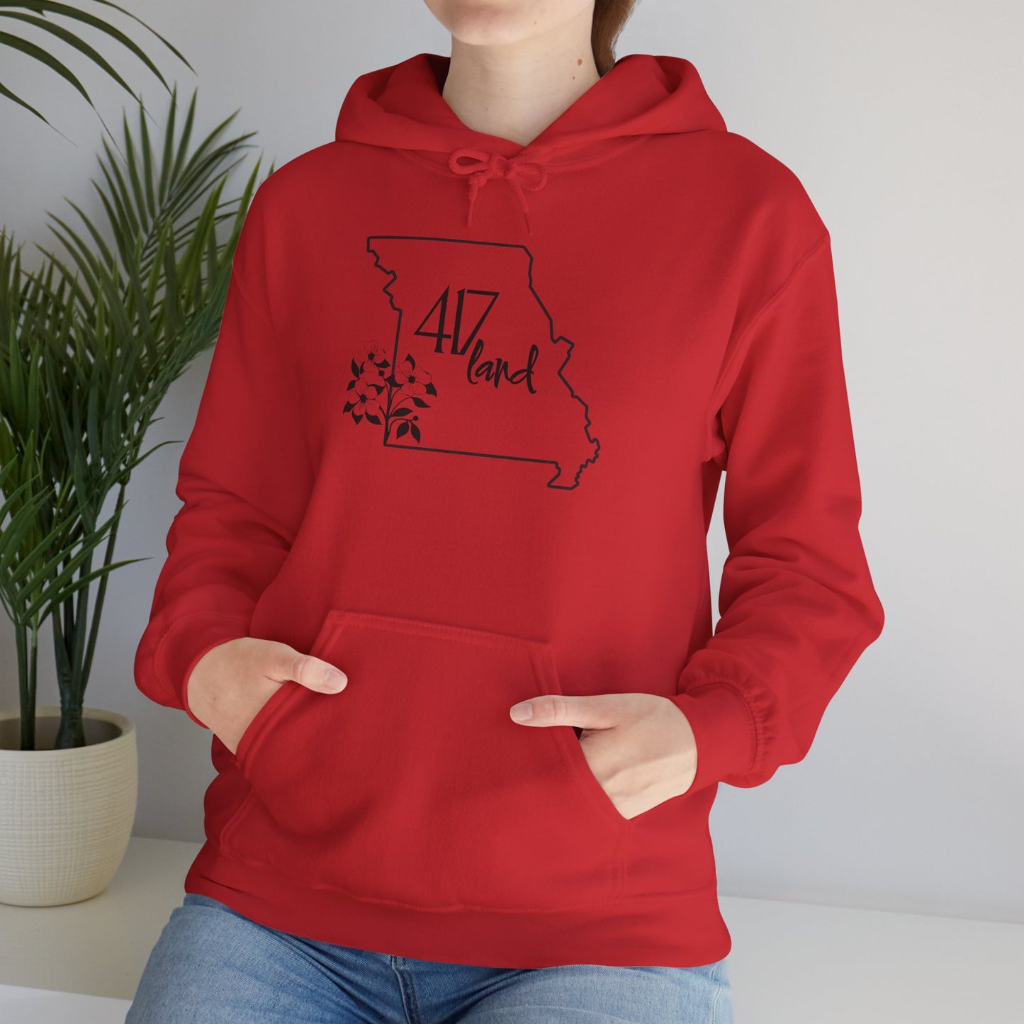 Missouri 417 Land Hoodie — Floral State Outline Sweatshirt