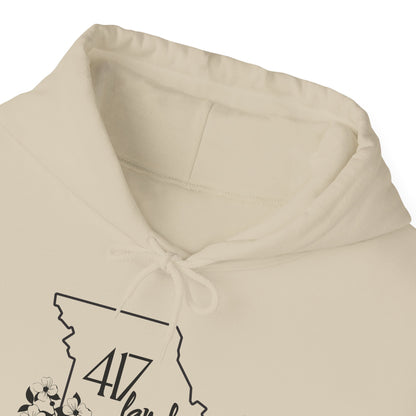 Missouri 417 Land Hoodie — Floral State Outline Sweatshirt