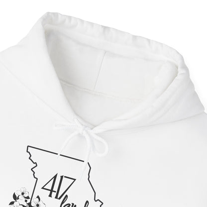 Missouri 417 Land Hoodie — Floral State Outline Sweatshirt