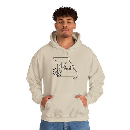 Missouri 417 Land Hoodie — Floral State Outline Sweatshirt