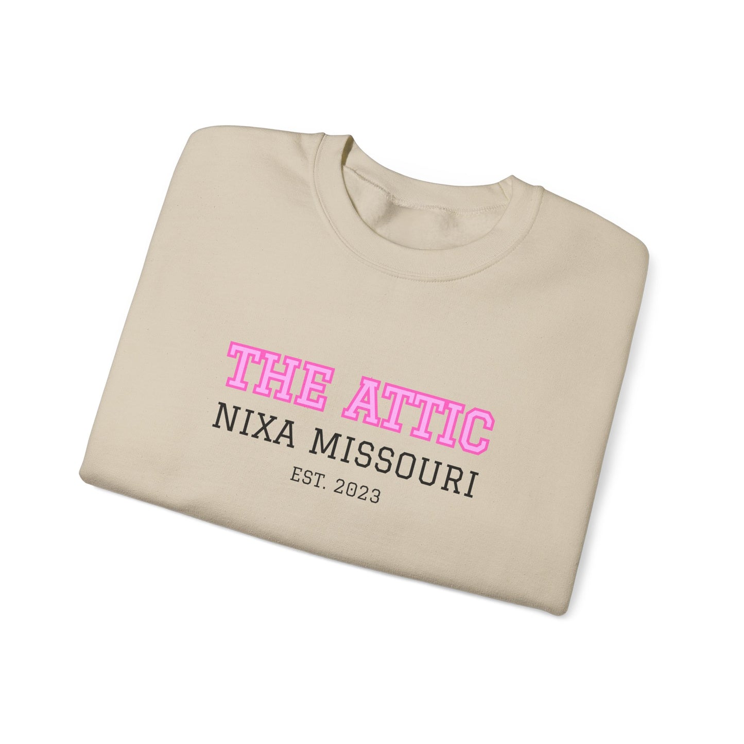 The Attic Nixa Missouri Crewneck Sweatshirt — Vintage Collegiate Pullover