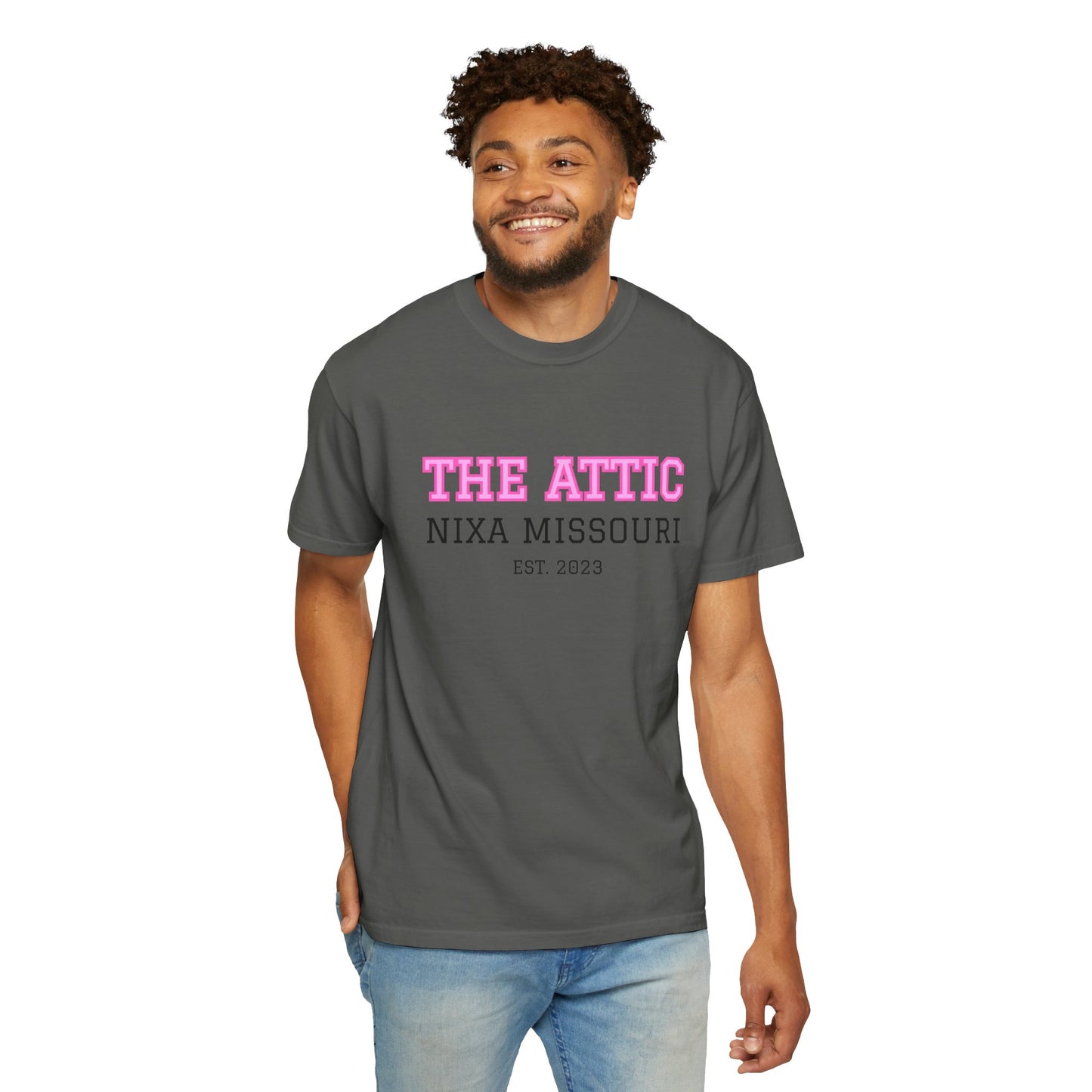 The Attic Nixa Missouri T-Shirt — Vintage Local Boutique Tee (Est. 2023)