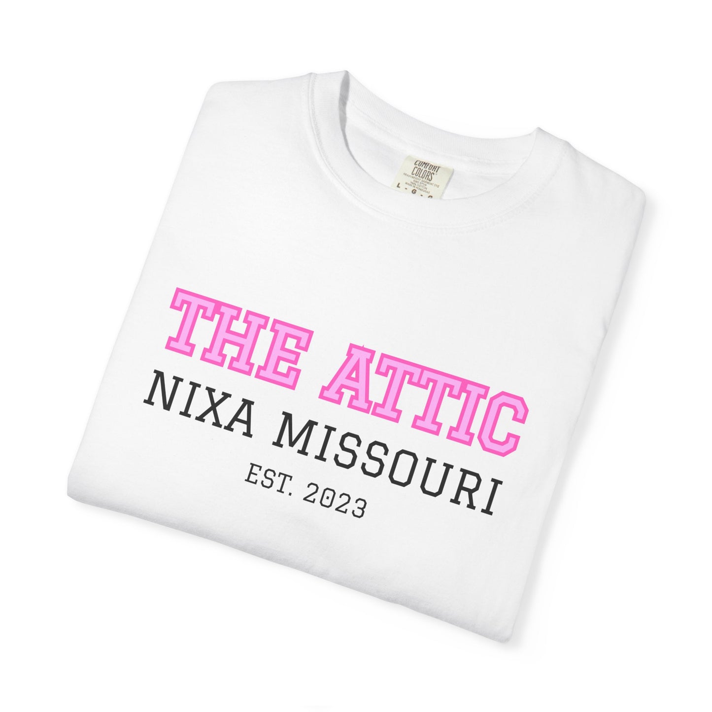 The Attic Nixa Missouri T-Shirt — Vintage Local Boutique Tee (Est. 2023)