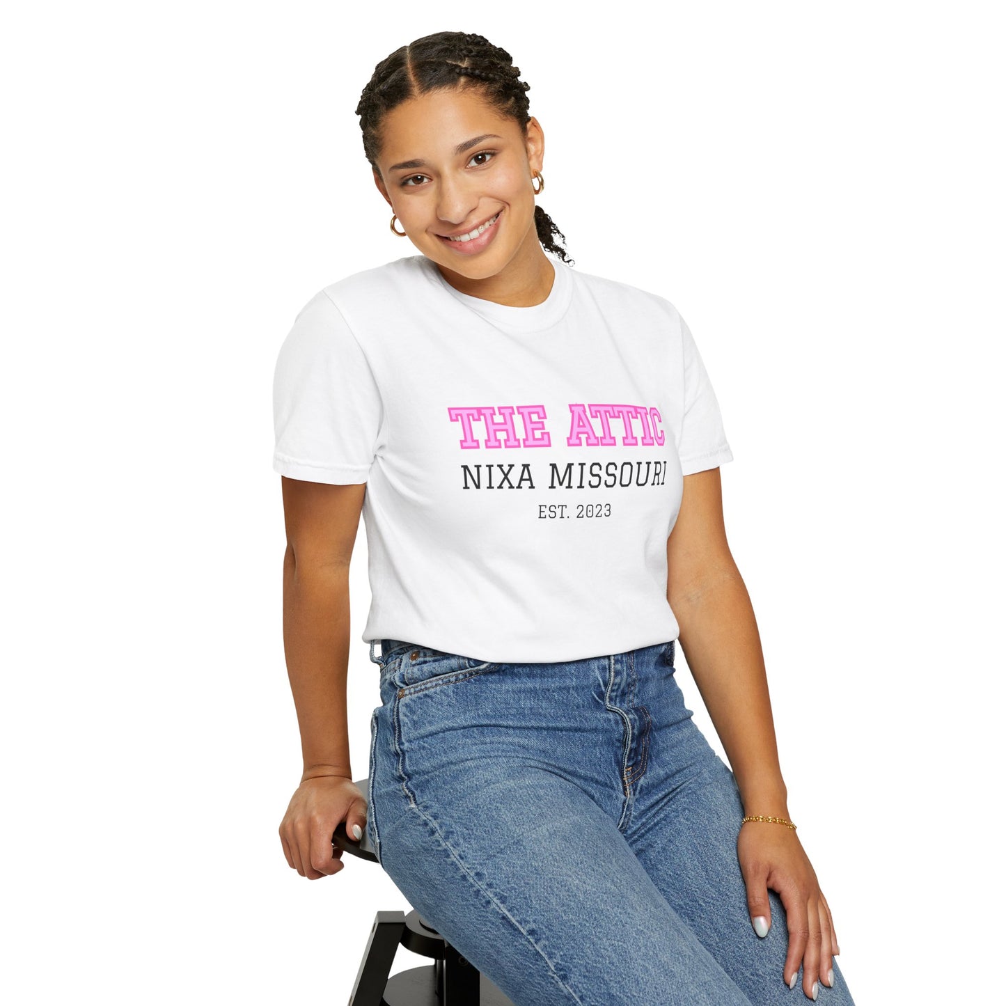 The Attic Nixa Missouri T-Shirt — Vintage Local Boutique Tee (Est. 2023)