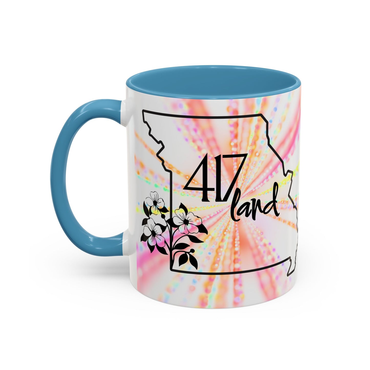 417 Land Missouri Coffee Mug — Floral State Outline Accent Mug (11/15 oz)