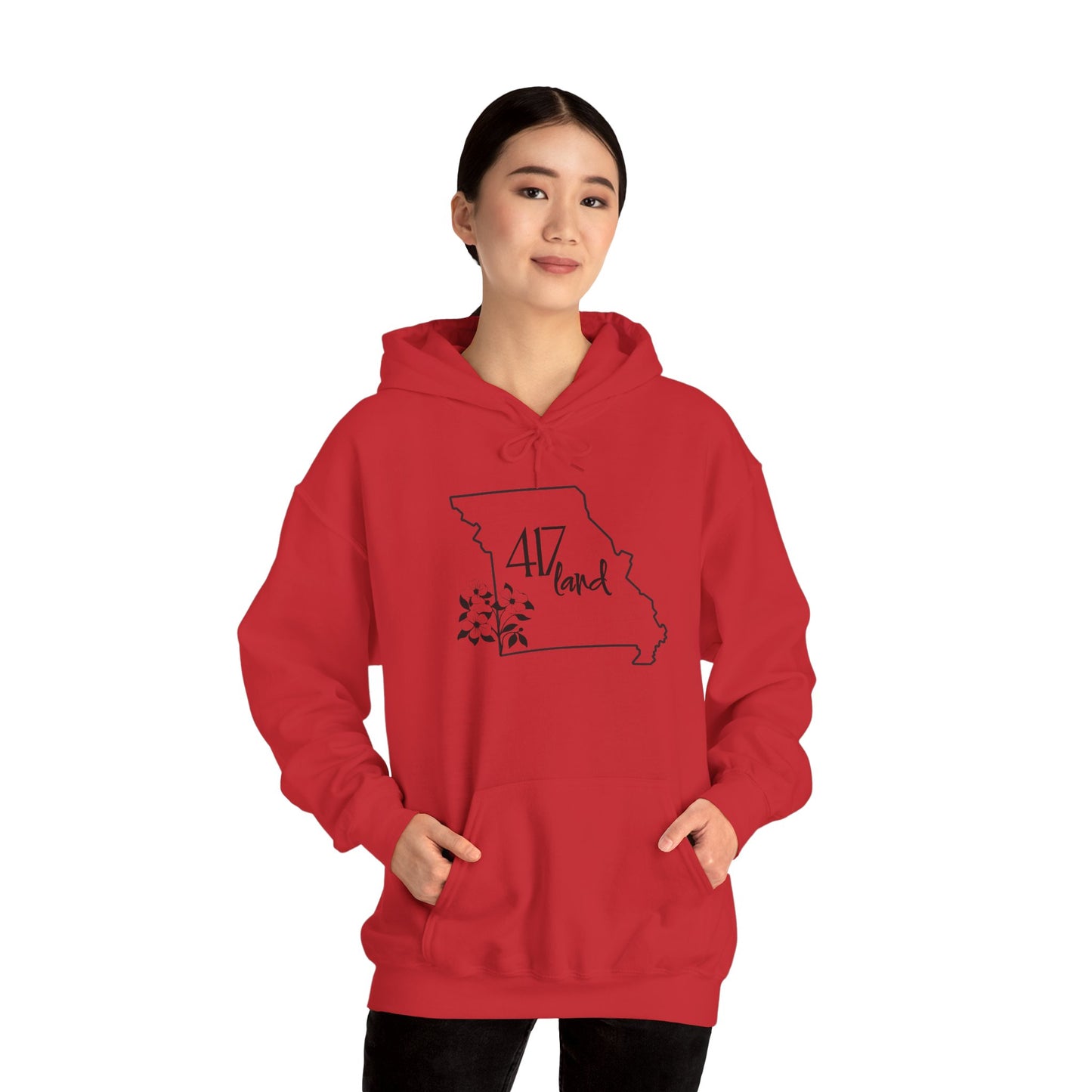 Missouri 417 Land Hoodie — Floral State Outline Sweatshirt
