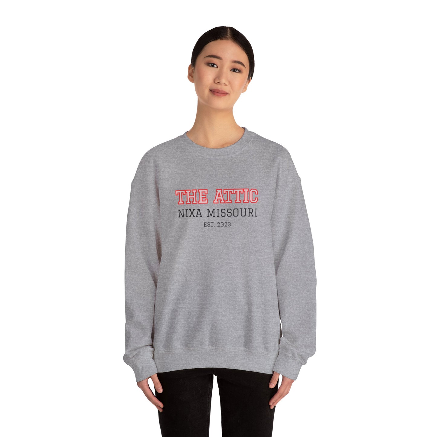 Crewneck Sweatshirt — "The Attic" Nixa Missouri Vintage Campus Pullover