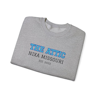 Crewneck Sweatshirt — The Attic Nixa Missouri Est. 2023 College-Style Pullover