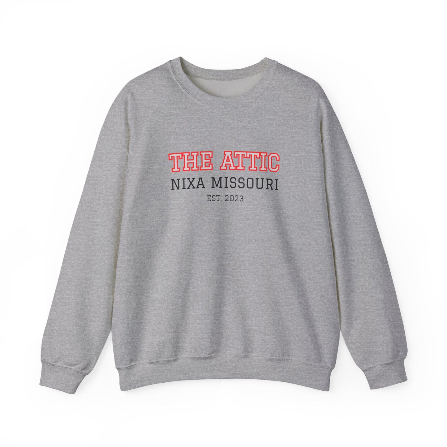 Crewneck Sweatshirt — "The Attic" Nixa Missouri Vintage Campus Pullover