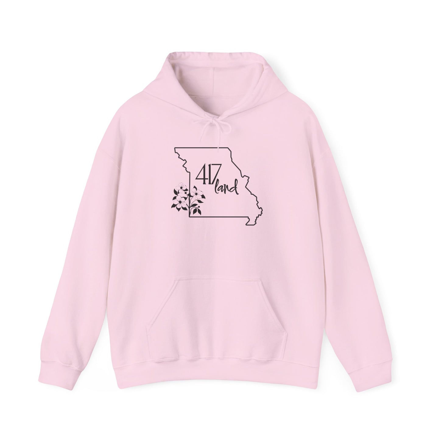 Missouri 417 Land Hoodie — Floral State Outline Sweatshirt