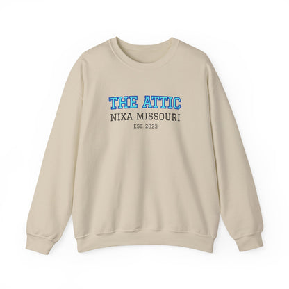 Crewneck Sweatshirt — The Attic Nixa Missouri Est. 2023 College-Style Pullover