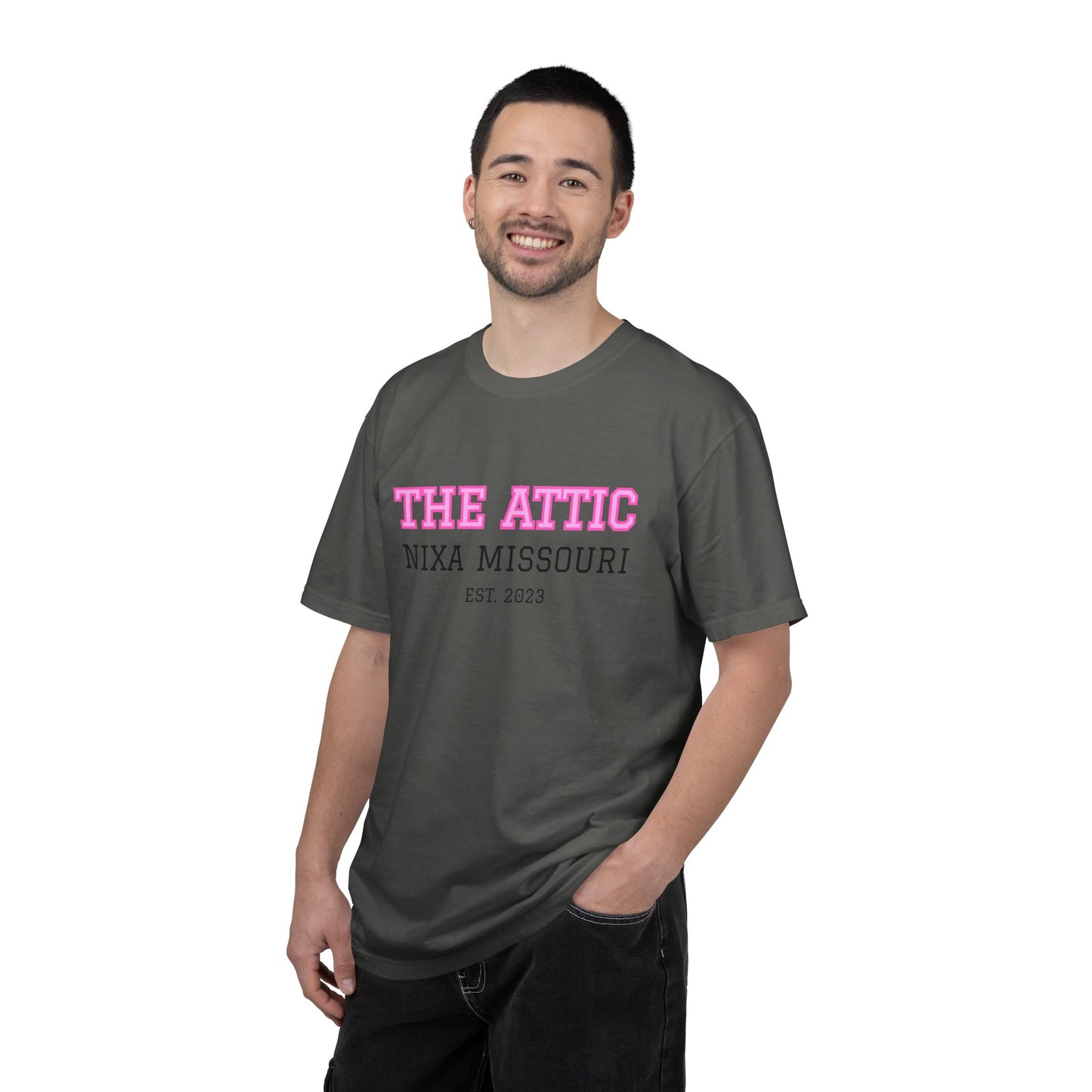 The Attic Nixa Missouri T-Shirt — Vintage Local Boutique Tee (Est. 2023)