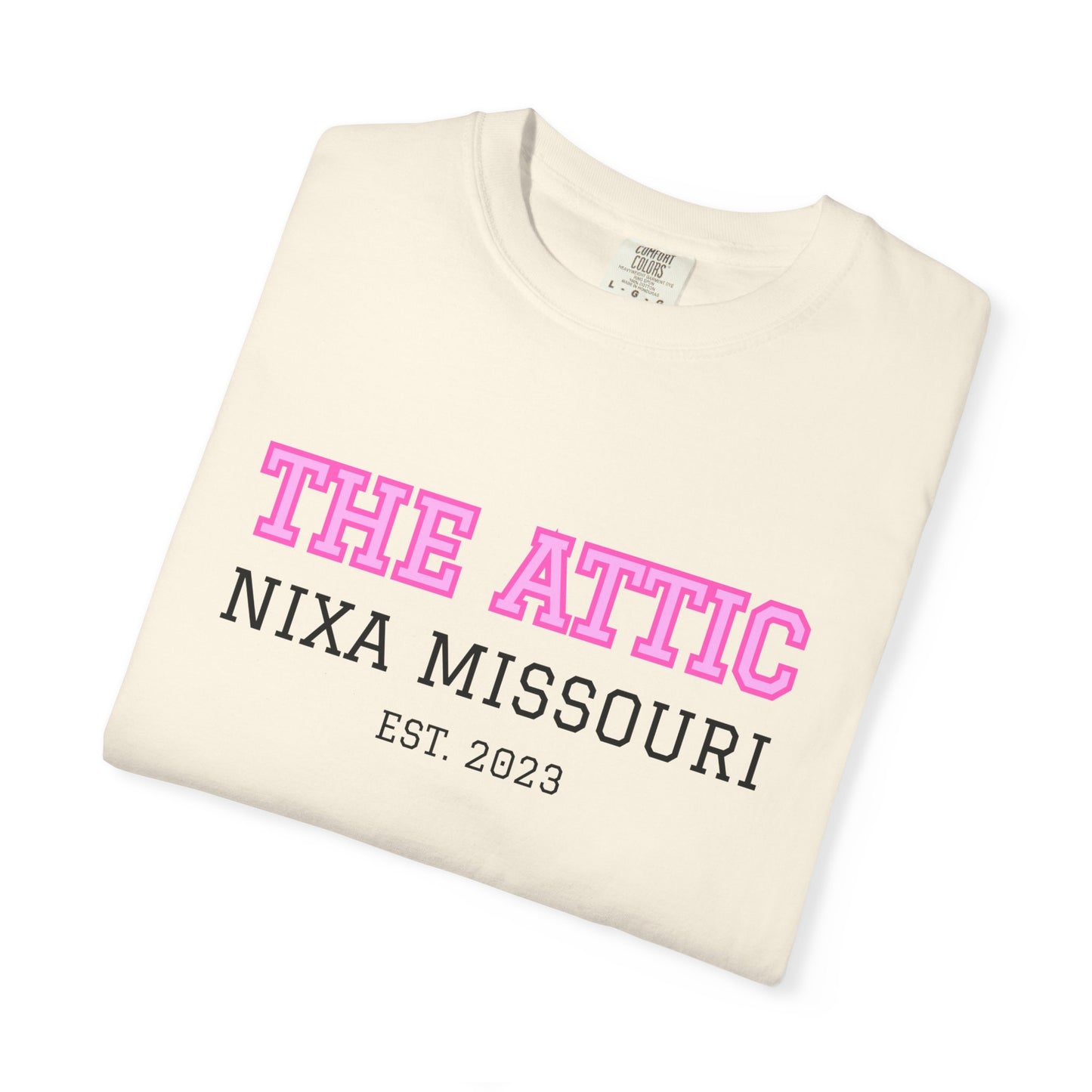 The Attic Nixa Missouri T-Shirt — Vintage Local Boutique Tee (Est. 2023)