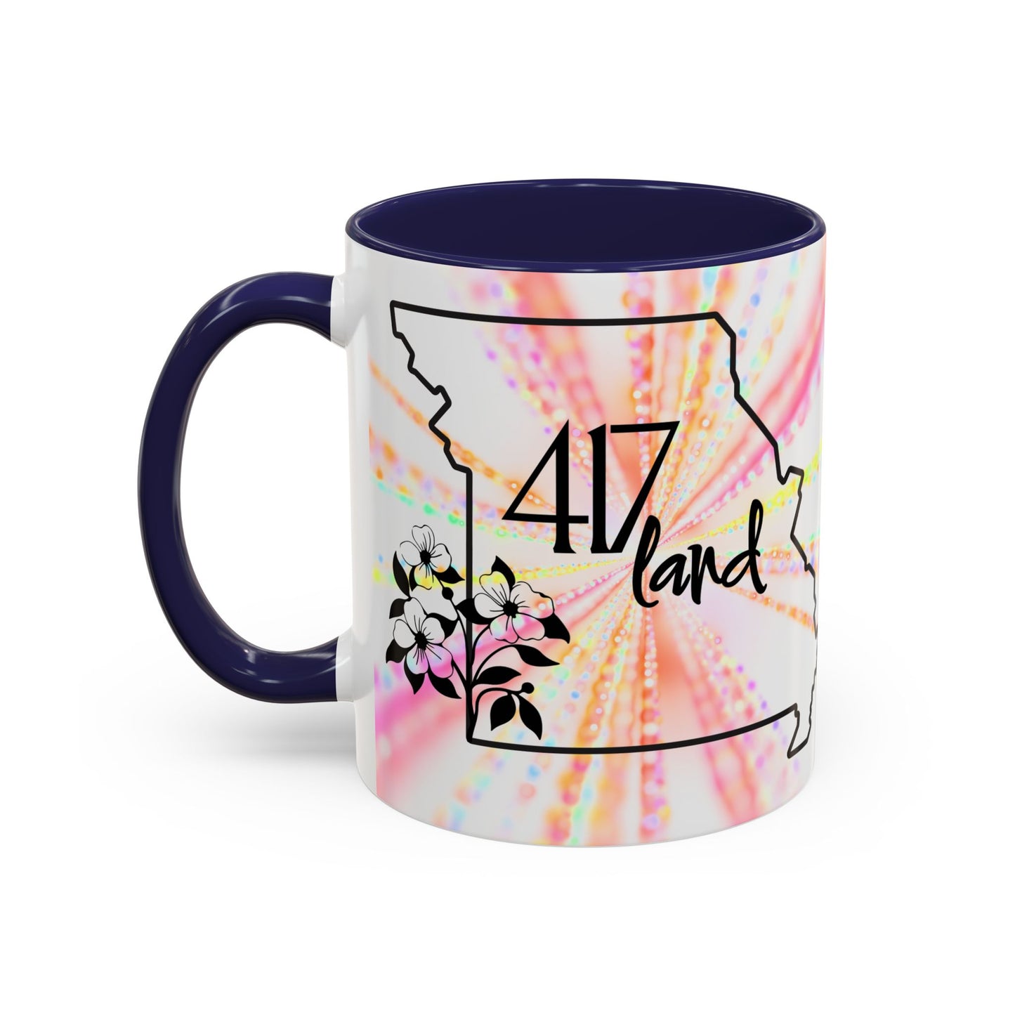 417 Land Missouri Coffee Mug — Floral State Outline Accent Mug (11/15 oz)