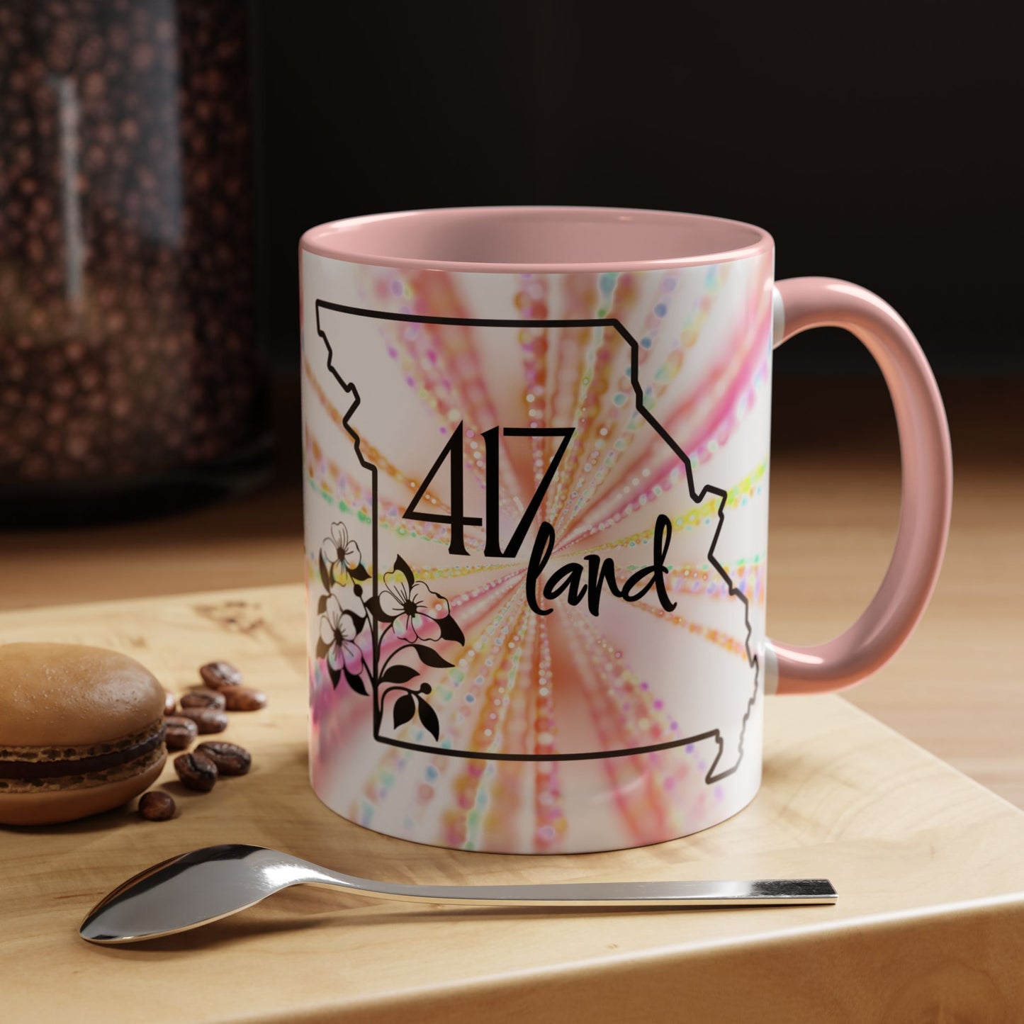 417 Land Missouri Coffee Mug — Floral State Outline Accent Mug (11/15 oz)