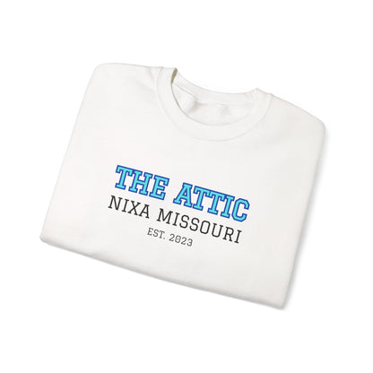 Crewneck Sweatshirt — The Attic Nixa Missouri Est. 2023 College-Style Pullover