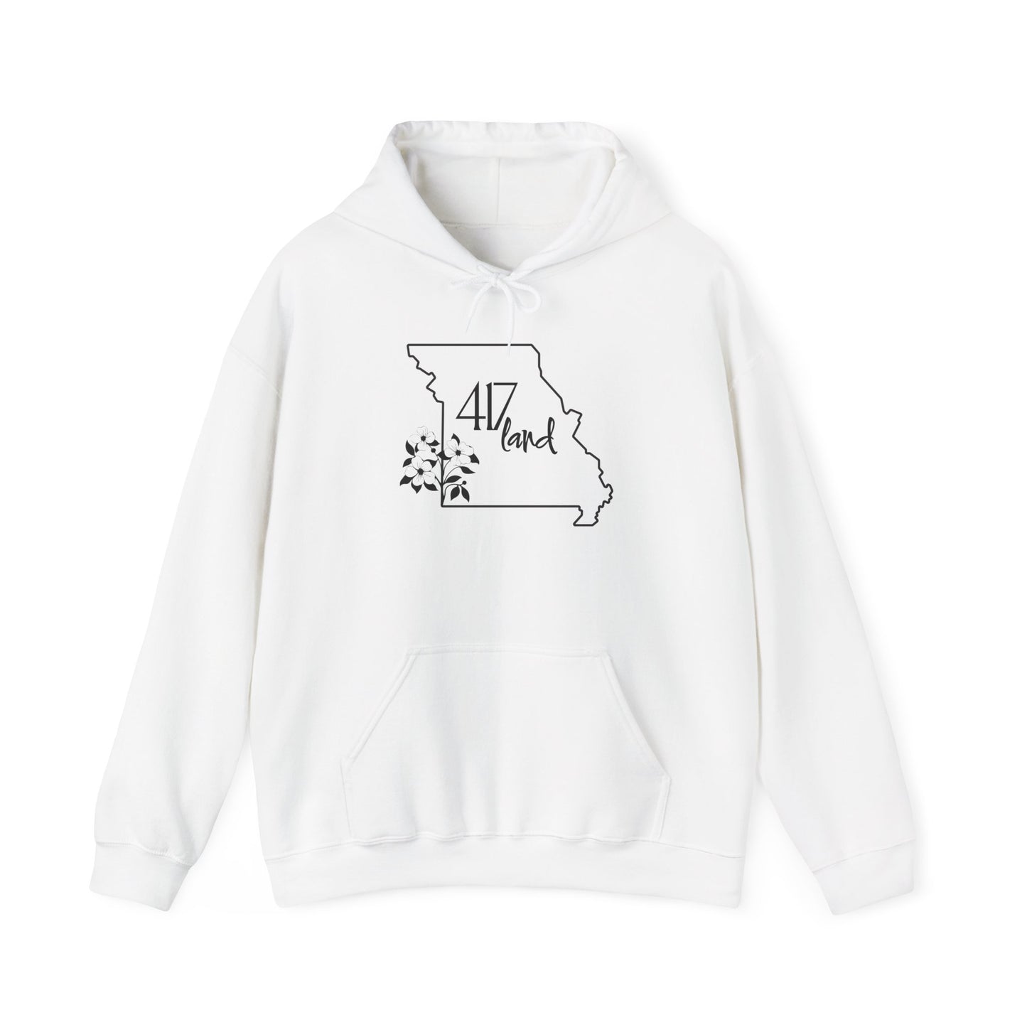 Missouri 417 Land Hoodie — Floral State Outline Sweatshirt