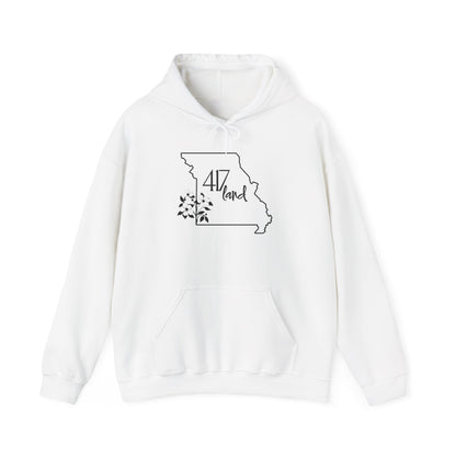 Missouri 417 Land Hoodie — Floral State Outline Sweatshirt