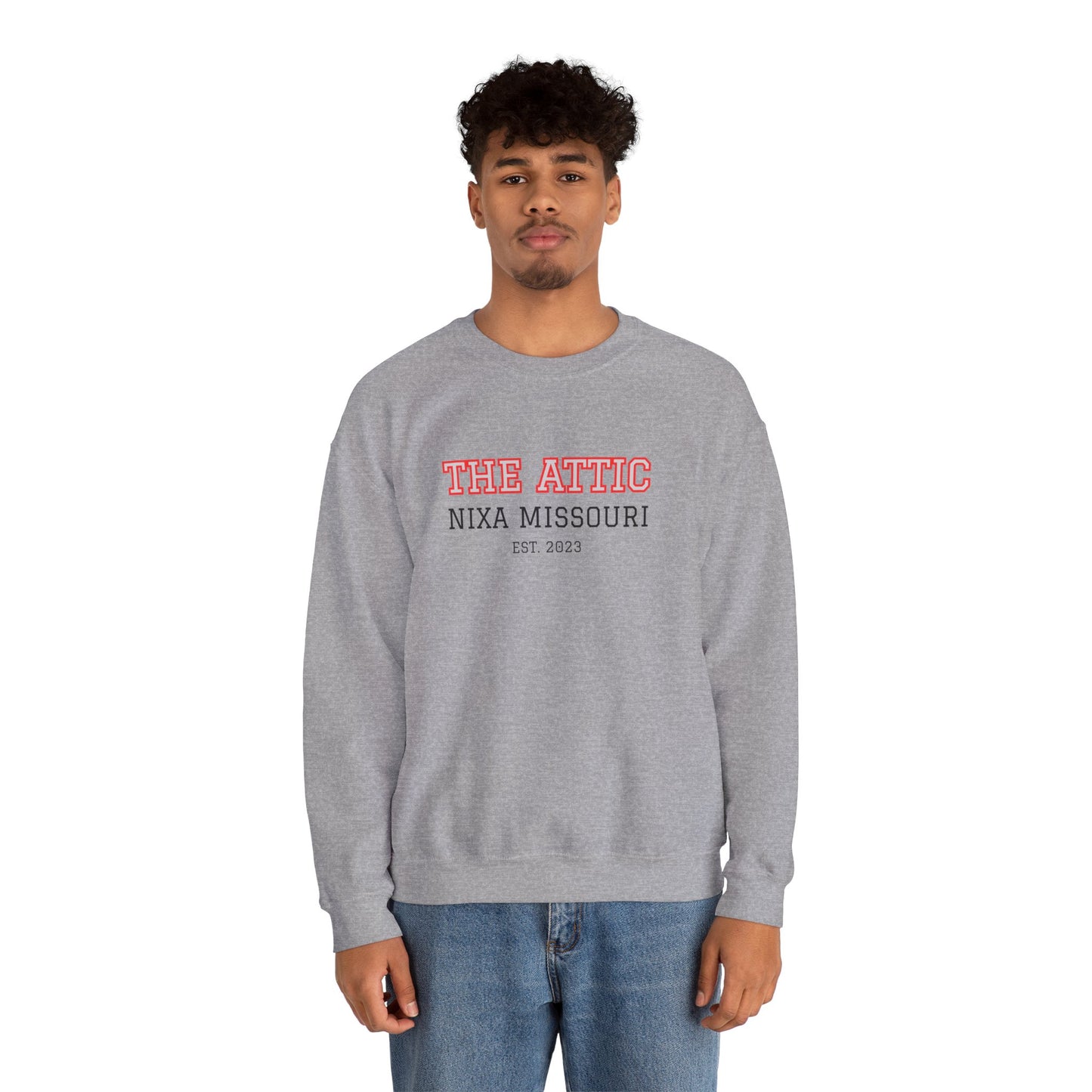 Crewneck Sweatshirt — "The Attic" Nixa Missouri Vintage Campus Pullover