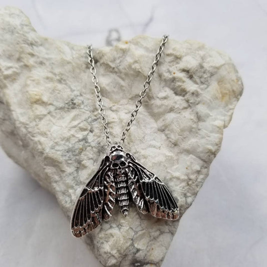 Goth Death Moth Necklace - Halloween