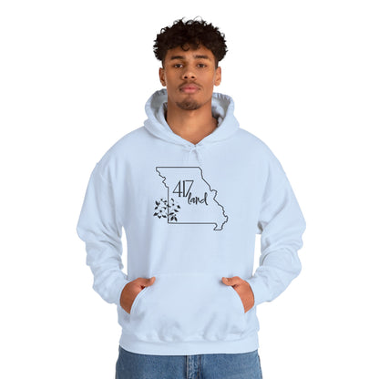 Missouri 417 Land Hoodie — Floral State Outline Sweatshirt