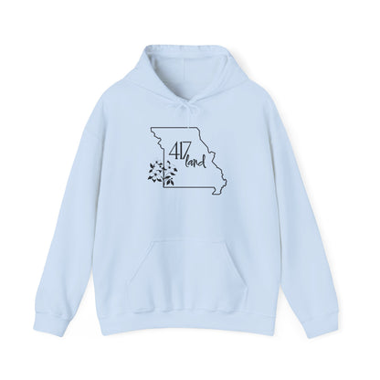 Missouri 417 Land Hoodie — Floral State Outline Sweatshirt