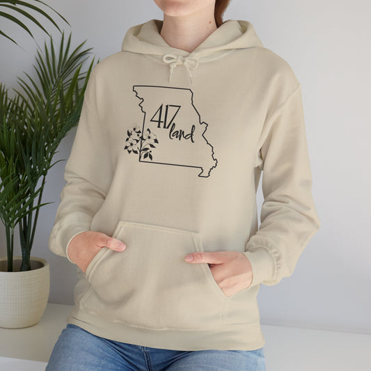 Missouri 417 Land Hoodie — Floral State Outline Sweatshirt