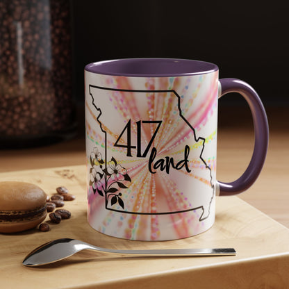 417 Land Missouri Coffee Mug — Floral State Outline Accent Mug (11/15 oz)