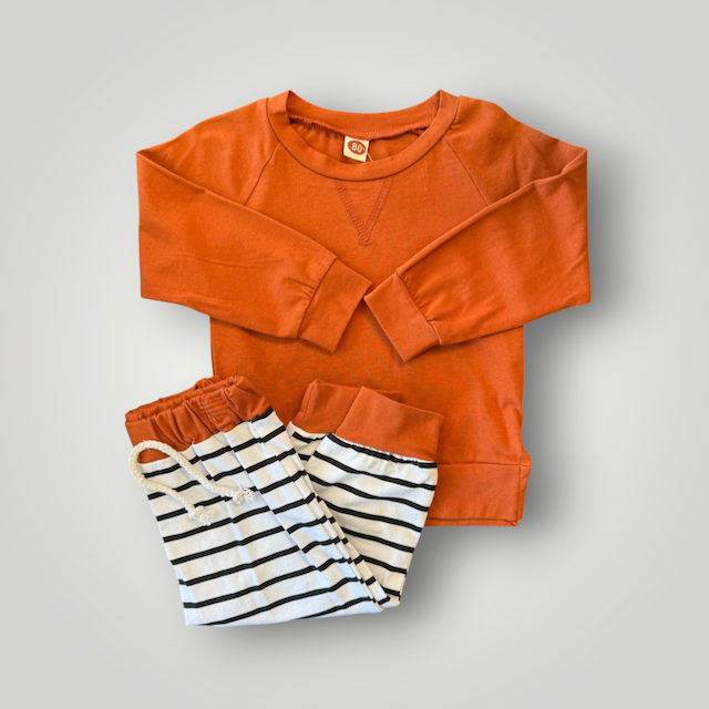 Pumpkin Spice Striped Lounge Set