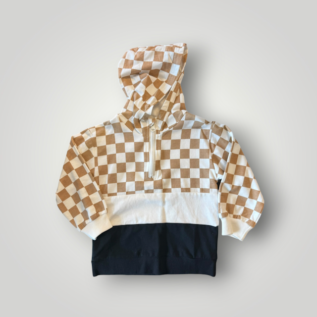 Autumn Checkerboard Half-Zip Hoodie