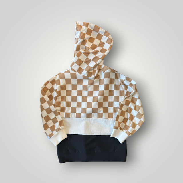 Autumn Checkerboard Half-Zip Hoodie