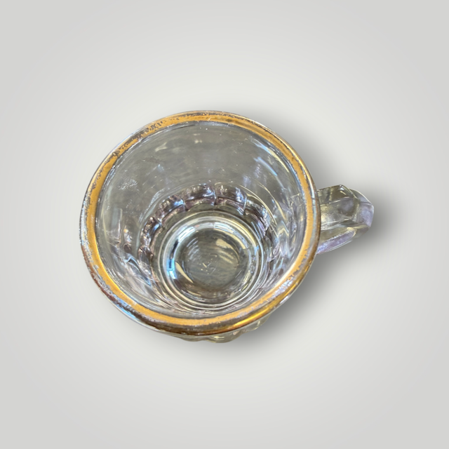 Vintage Gold-Rimmed Mini Glass Mug ✨
