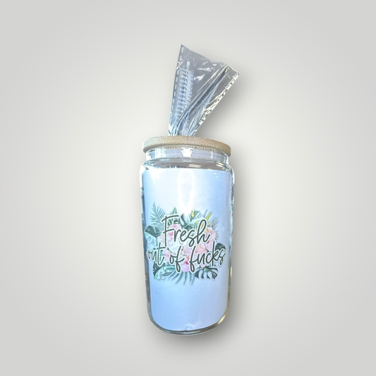 Fresh Out of F*s Tropical Glass Tumbler