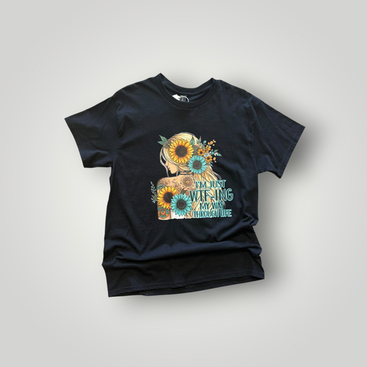 WTF-ing My Way Through Life Sunflower Graphic T-Shirt