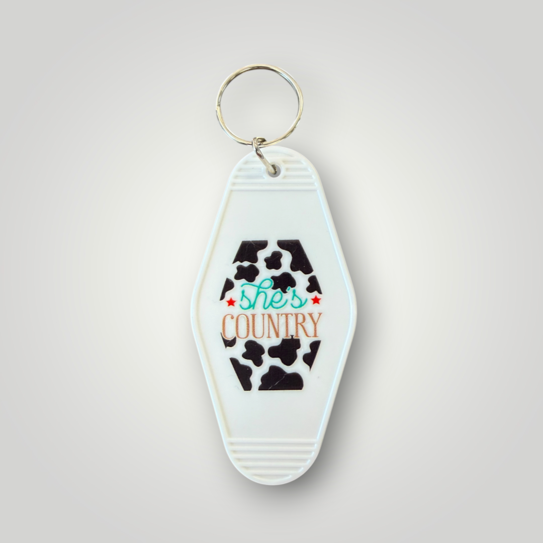 Western & Cowgirl Retro Motel Keychain Collection