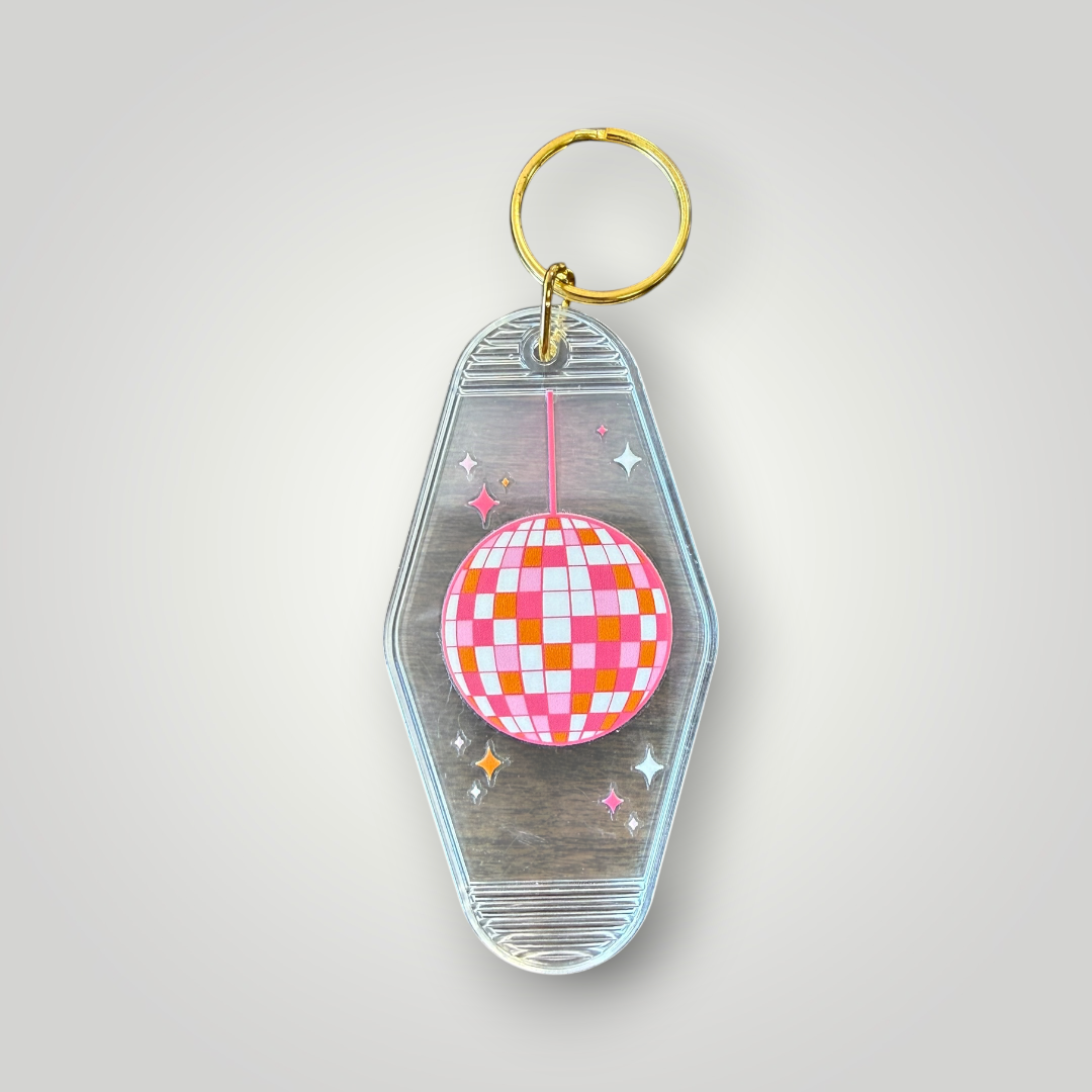 Clear Retro Good Vibes Motel Keychain Collection