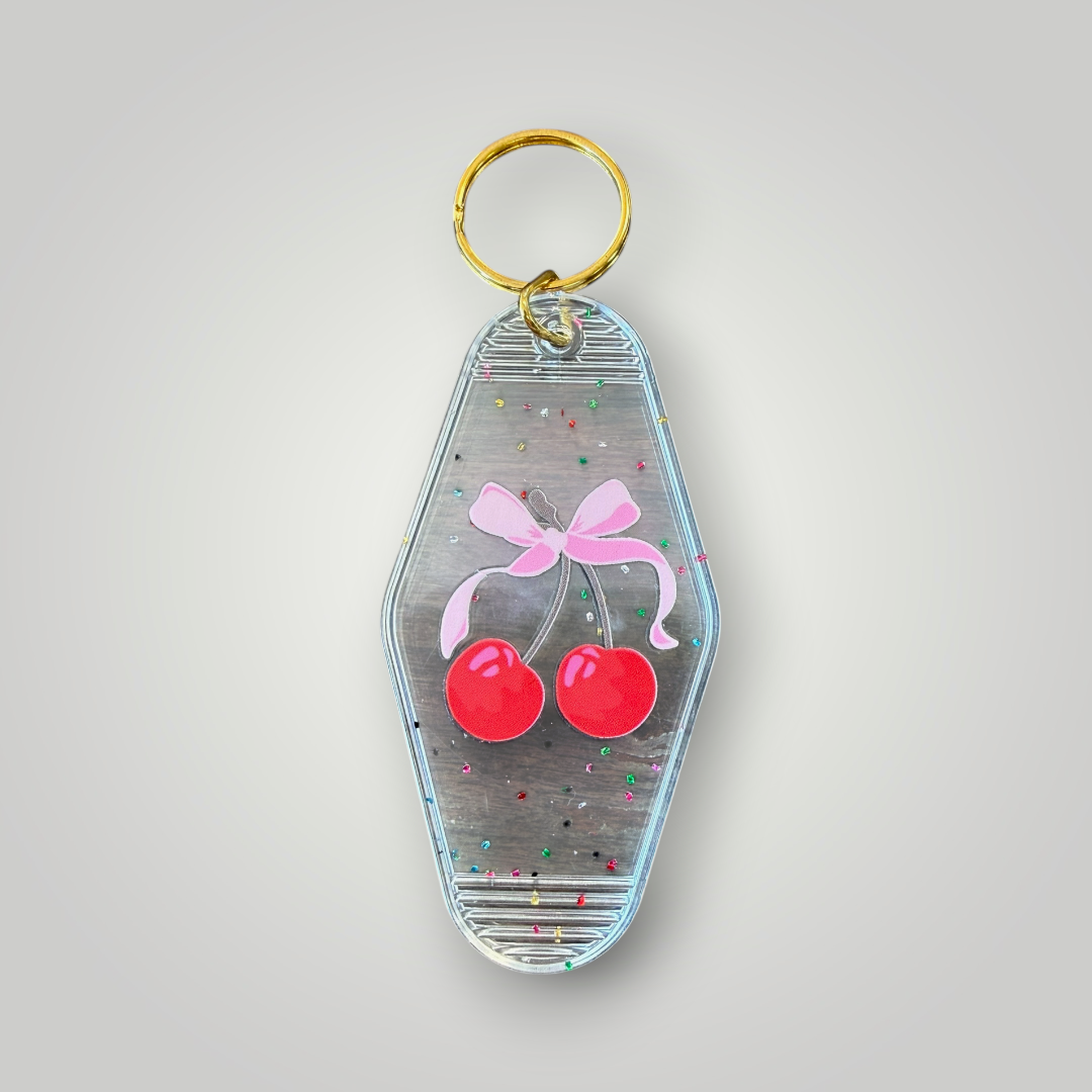 Clear Cherries & Bows Retro Motel Keychain Collection