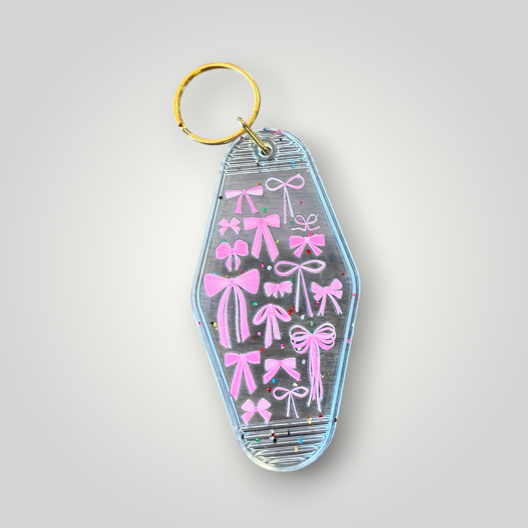 Clear Cherries & Bows Retro Motel Keychain Collection